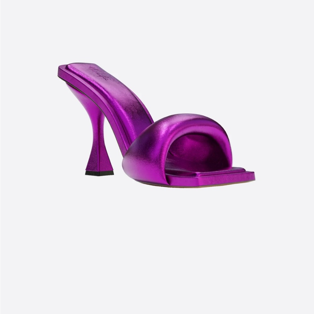 Women's Metallic Purple Heeled Sandals